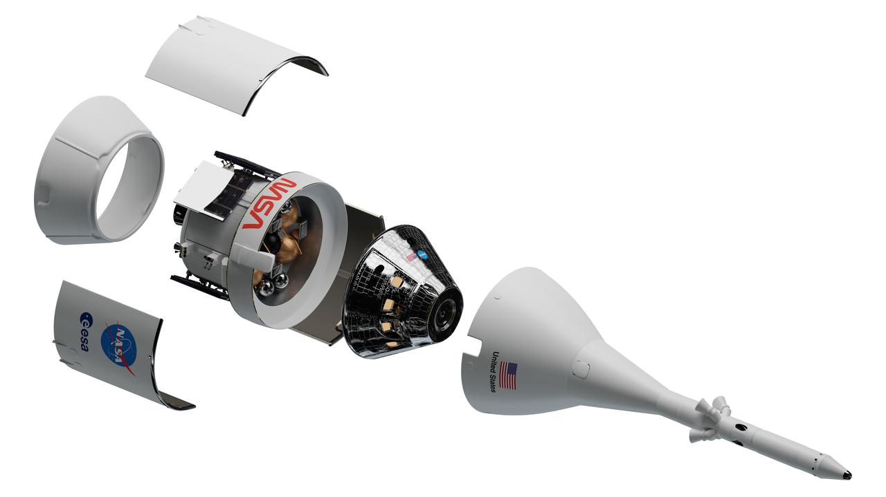 Artist's rendering of the Orion Artemis I spacecraft.