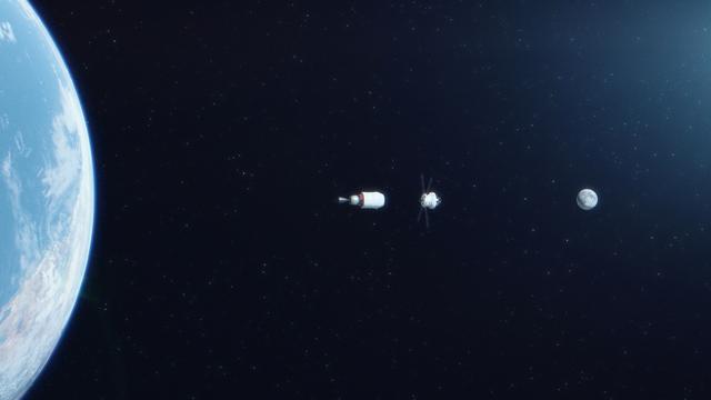 NASA image: Artemis I artist's concep - upper stage separation