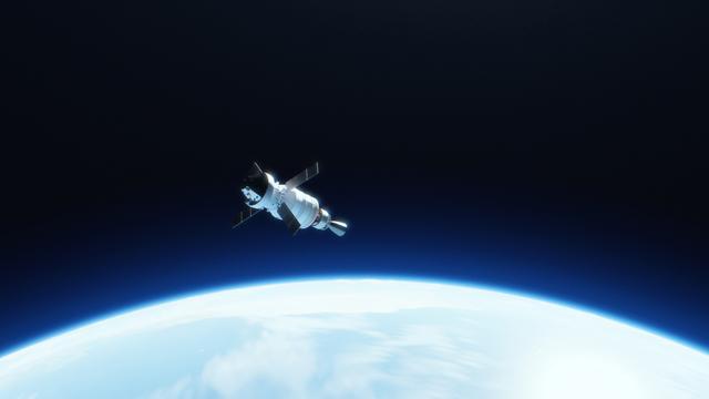 NASA image: Artemis I artist's concep - upper stage separation