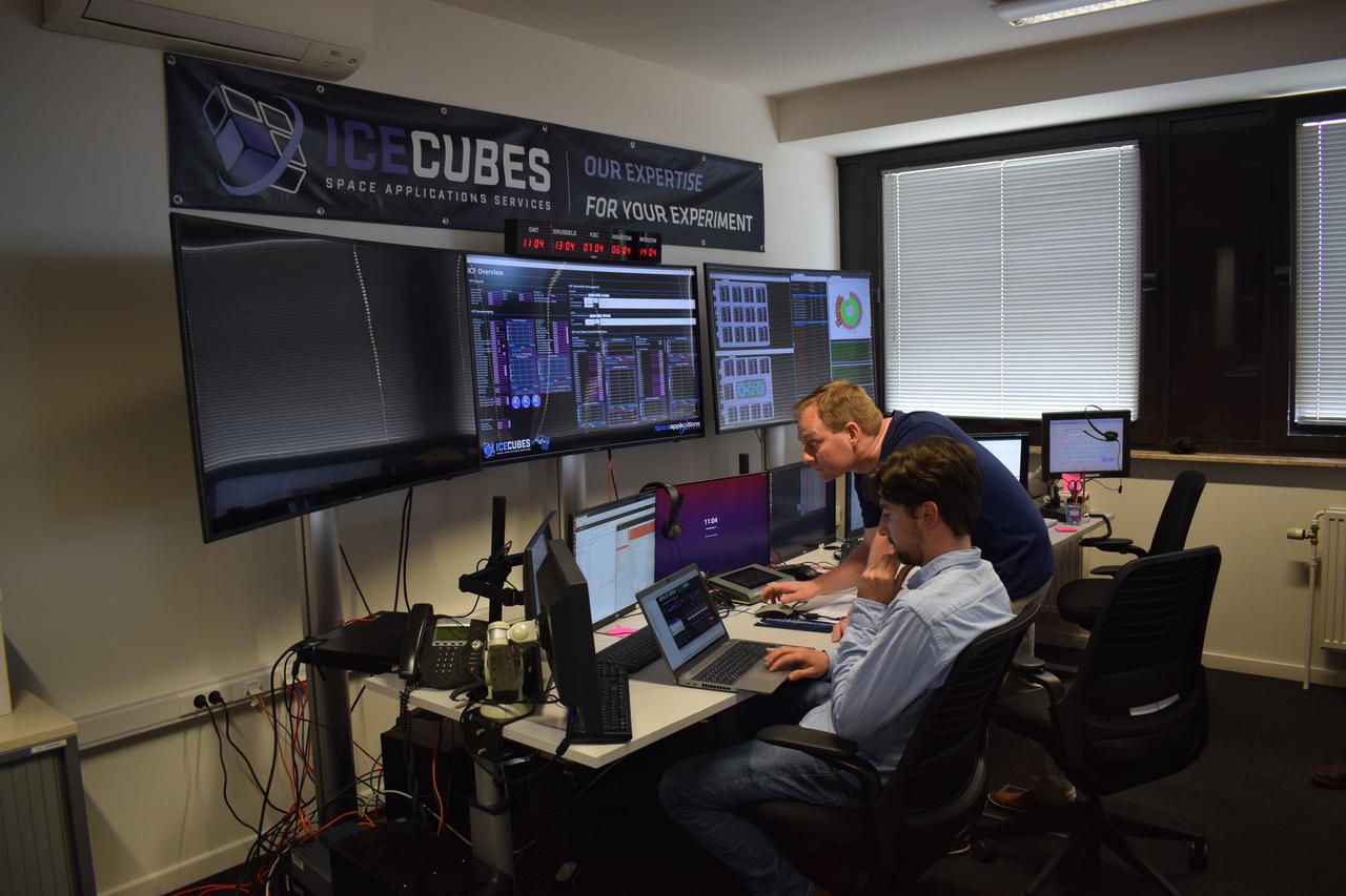 jsc2022e057886 (5/12/2022) --- ICE Cubes mission control centre at the Space Applications Services, Brussels, Belgium [credit: Space Applications Services, NV/SA]