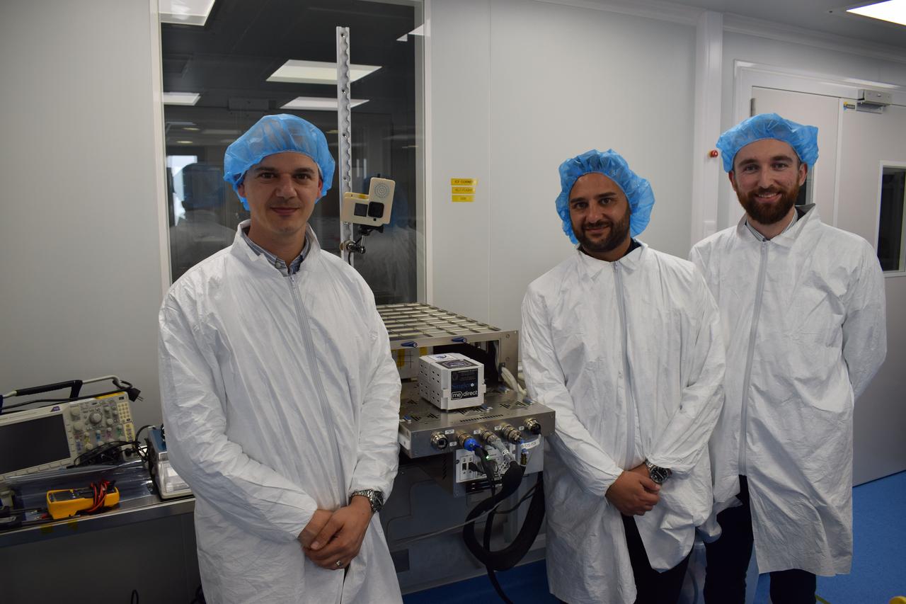 jsc2022e057892 (5/12/2022) --- The SpaceOMIX team traveling to Space Applications Services, Brussels, Belgium for sample integration [Credit: Space Applications Services, NV/SA]