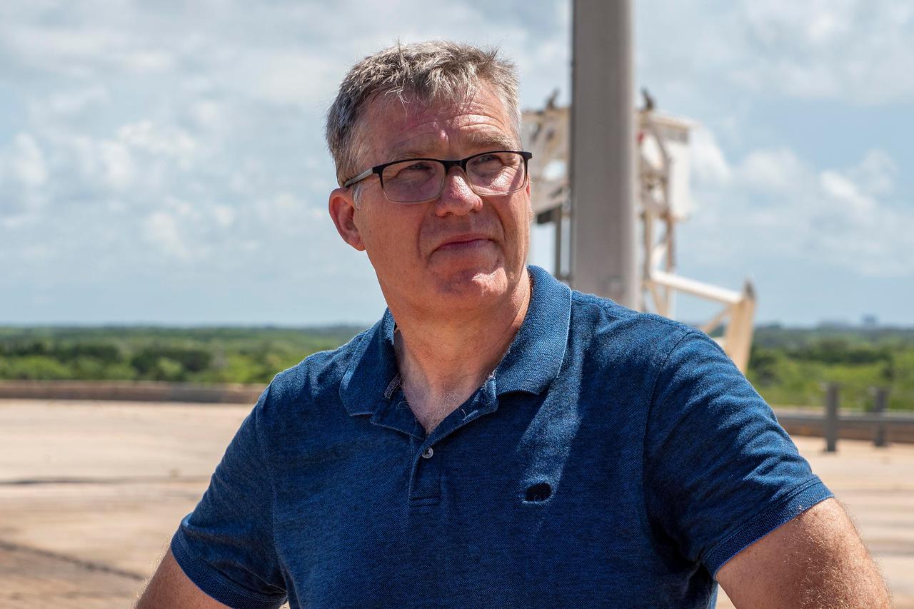 jsc2022e065079 (Aug. 8, 2022) --- Commander Stephen Bowen from NASA of the SpaceX Crew-6 mission is pictured during a training session at the Kennedy Space Center's Launch Pad 39A in Florida. Credit: SpaceX