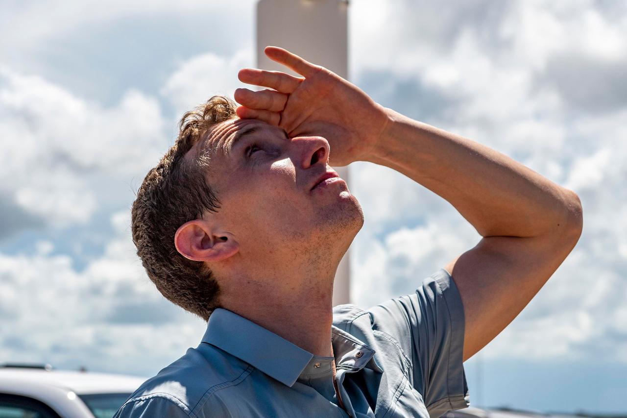 jsc2022e065080 (Aug. 8, 2022) --- Pilot Warren "Woody" Hoburg from NASA of the SpaceX Crew-6 mission is pictured during a training session at the Kennedy Space Center's Launch Pad 39A in Florida. Credit: SpaceX