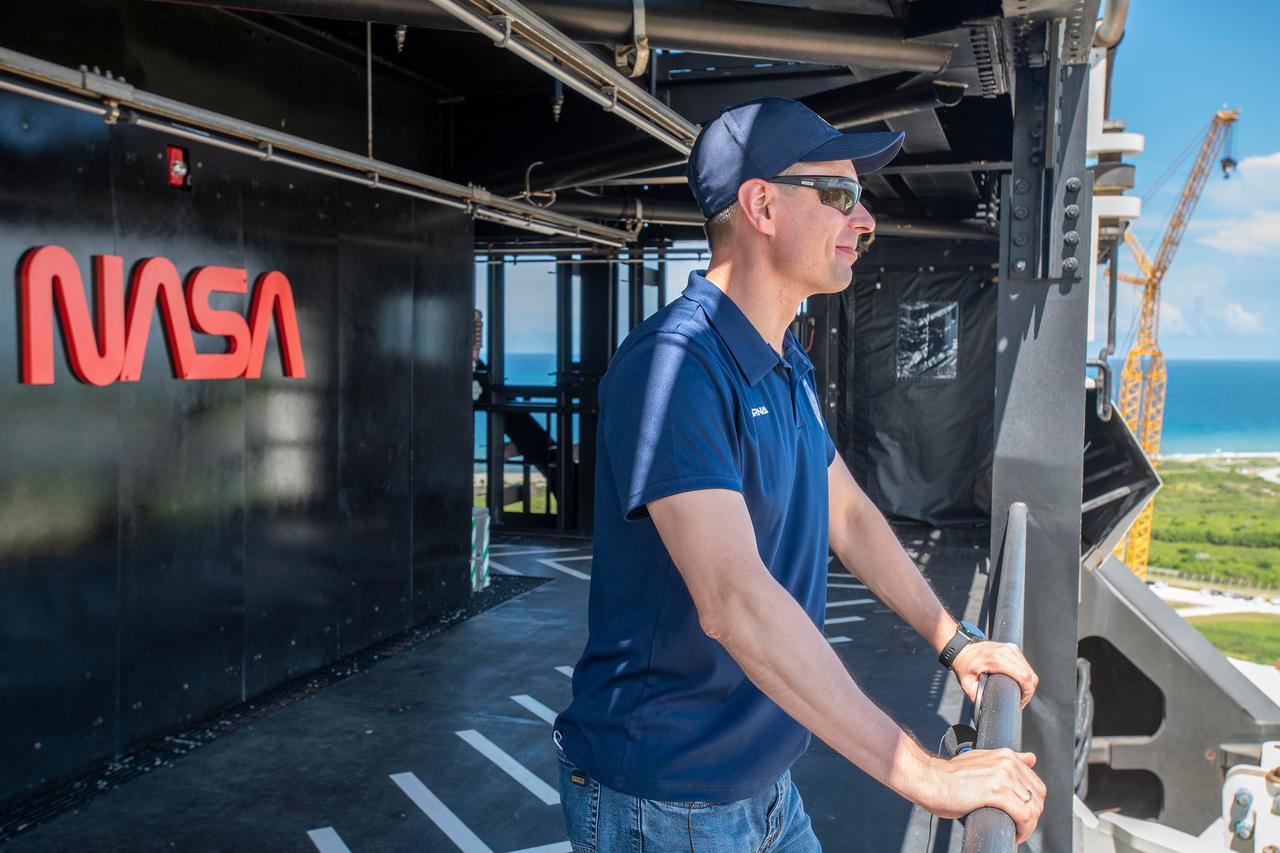 jsc2022e065085 (Aug. 8, 2022) --- Mission Specialist Andrey Fedyaev from Roscosmos of the SpaceX Crew-6 mission is pictured during a training session at the Kennedy Space Center's Launch Pad 39A in Florida. Credit: SpaceX