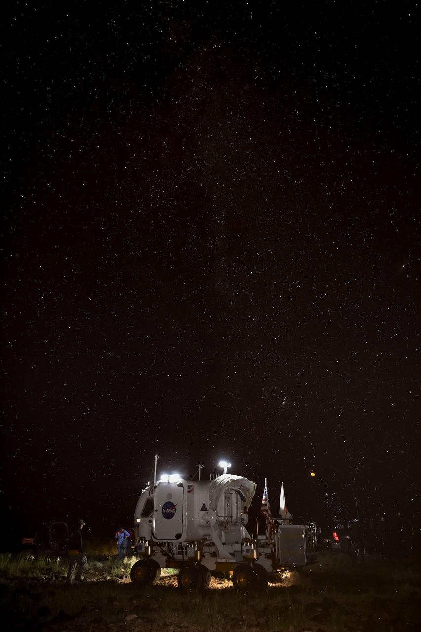 The Desert Research and Technology Studies (DesertRATS) is one of NASA’s analog missions to test hardware and operational scenarios in a remote environment with geographic similarities to the Moon and Mars. In October 2022, NASA evaluated rover design and operations, communications with the Mission Control Center and a Science Evaluation Room at NASA’s Johnson Space Center in Houston. A key element of the DesertRATS analog is the pressurized rover, a capability that is planned for astronaut surface exploration at the Moon and Mars. NASA has a study agreement with the Japan Aerospace Exploration Agency (JAXA) for development of the Artemis pressurized rover, and JAXA representatives  joined NASA at DesertRATS.