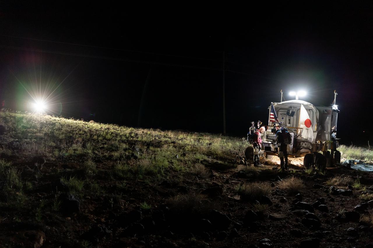 The Desert Research and Technology Studies (DesertRATS) is one of NASA’s analog missions to test hardware and operational scenarios in a remote environment with geographic similarities to the Moon and Mars. In October 2022, NASA evaluated rover design and operations, communications with the Mission Control Center and a Science Evaluation Room at NASA’s Johnson Space Center in Houston. A key element of the DesertRATS analog is the pressurized rover, a capability that is planned for astronaut surface exploration at the Moon and Mars. NASA has a study agreement with the Japan Aerospace Exploration Agency (JAXA) for development of the Artemis pressurized rover, and JAXA representatives  joined NASA at DesertRATS.