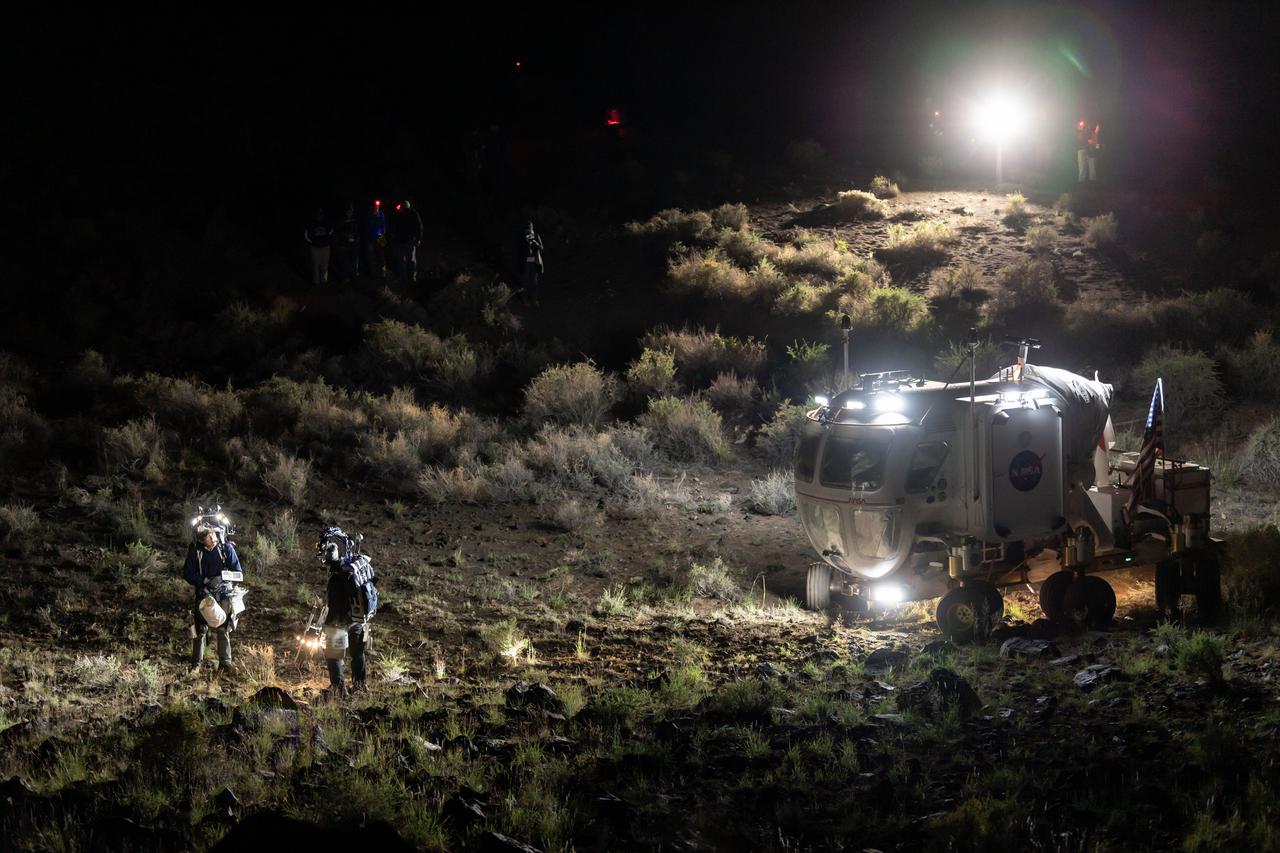 The Desert Research and Technology Studies (DesertRATS) is one of NASA’s analog missions to test hardware and operational scenarios in a remote environment with geographic similarities to the Moon and Mars. In October 2022, NASA evaluated rover design and operations, communications with the Mission Control Center and a Science Evaluation Room at NASA’s Johnson Space Center in Houston. A key element of the DesertRATS analog is the pressurized rover, a capability that is planned for astronaut surface exploration at the Moon and Mars. NASA has a study agreement with the Japan Aerospace Exploration Agency (JAXA) for development of the Artemis pressurized rover, and JAXA representatives  joined NASA at DesertRATS.