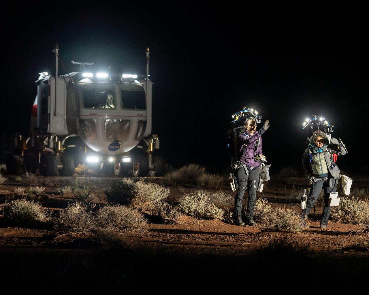 The Desert Research and Technology Studies (DesertRATS) is one of NASA’s analog missions to test hardware and operational scenarios in a remote environment with geographic similarities to the Moon and Mars. In October 2022, NASA evaluated rover design and operations, communications with the Mission Control Center and a Science Evaluation Room at NASA’s Johnson Space Center in Houston. A key element of the DesertRATS analog is the pressurized rover, a capability that is planned for astronaut surface exploration at the Moon and Mars. NASA has a study agreement with the Japan Aerospace Exploration Agency (JAXA) for development of the Artemis pressurized rover, and JAXA representatives  joined NASA at DesertRATS.