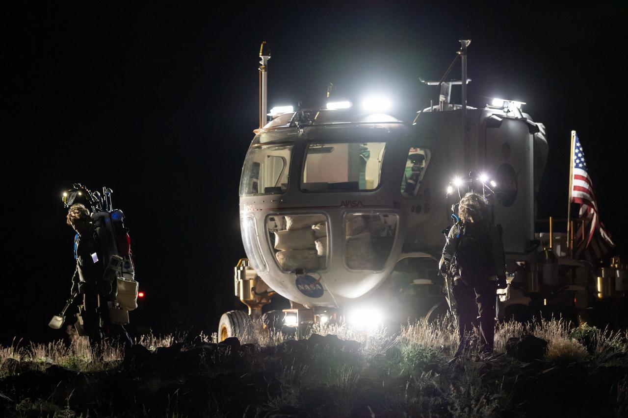The Desert Research and Technology Studies (DesertRATS) is one of NASA’s analog missions to test hardware and operational scenarios in a remote environment with geographic similarities to the Moon and Mars. In October 2022, NASA evaluated rover design and operations, communications with the Mission Control Center and a Science Evaluation Room at NASA’s Johnson Space Center in Houston. A key element of the DesertRATS analog is the pressurized rover, a capability that is planned for astronaut surface exploration at the Moon and Mars. NASA has a study agreement with the Japan Aerospace Exploration Agency (JAXA) for development of the Artemis pressurized rover, and JAXA representatives  joined NASA at DesertRATS.