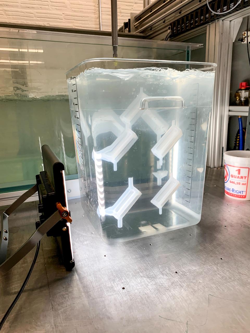 jsc2022e083569 (10/18/2022) --- Preparation of the silicone skins that will contain and shape the liquid extrusion process during the MIT Space Exploration Initiative Extrusion experiment in orbit. Image and sample production courtesy of Rapid Liquid Printing.