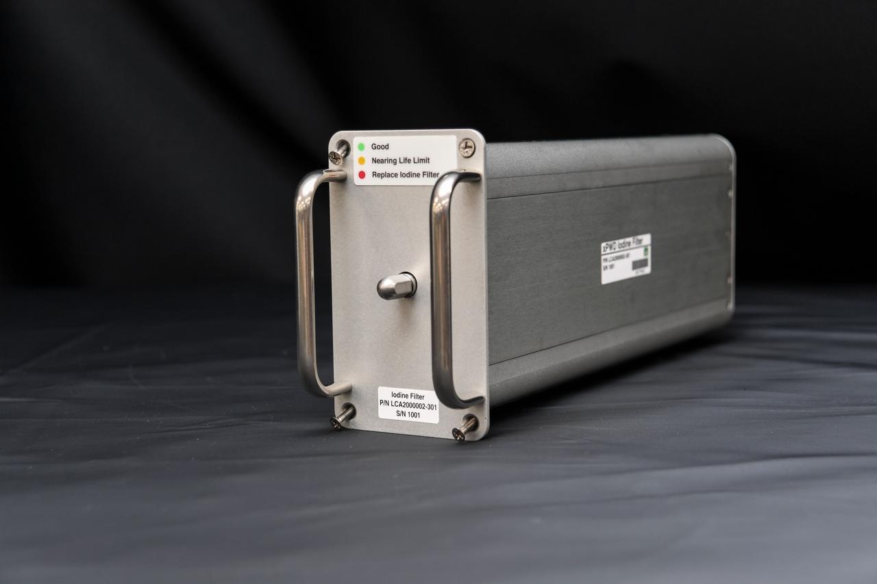 jsc2023e008494 (Feb. 10, 2023) --- A preflight image of the Exploration Potable Water Dispenser (Exploration PWD) iodine filter. Exploration PWD is a device that dispenses ambient and hot water into crew food and drink bags. The Exploration PWD is an improvement to the International Space Station (ISS) legacy PWD. Successful demonstration of this technology could lead to its adoption for future exploration missions and continued use for the space station crew.