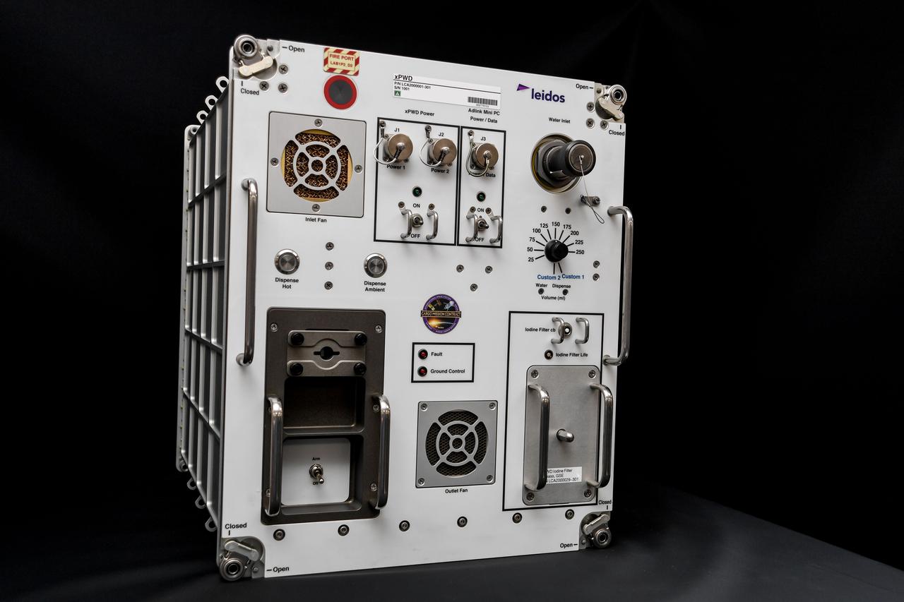 jsc2023e013692 (Feb. 9, 2023) --- A preflight image of the Exploration Potable Water Dispenser (Exploration PWD). Exploration PWD is a device that dispenses ambient and hot water into crew food and drink bags. The Exploration PWD is an improvement to the International Space Station (ISS) legacy PWD. Successful demonstration of this technology could lead to its adoption for future exploration missions and continued use for the space station crew.