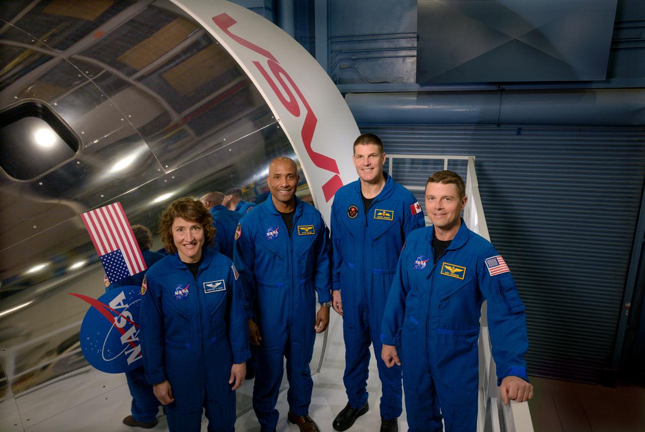 NASA astronauts Reid Wiseman, Victor Glover, and Christina Hammock Koch, and CSA astronaut Jeremy Hansen were announced Monday, April 3 as the four astronauts who will venture around the Moon on Artemis II, the first crewed mission on NASA’s path to establishing a long-term presence at the Moon for science and exploration through Artemis. The crew assignments are as follows: Commander Reid Wiseman, Pilot Victor Glover, Mission Specialist 1 Christina Koch, Mission Specialist 2 Jeremy Hansen. Photographer: James Blair