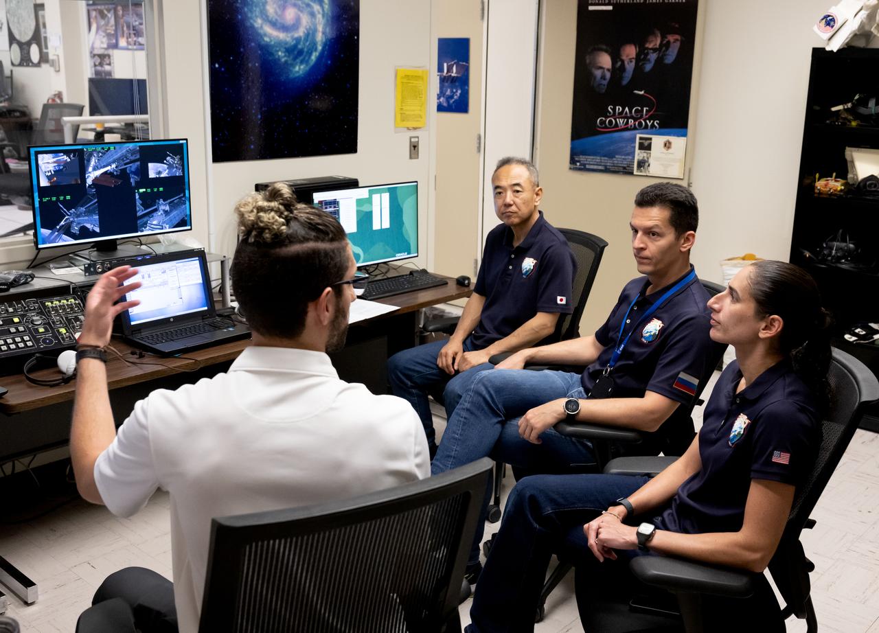 Work Request Description: Photographic coverage of Crew-7 astronauts Jasmin Moghbeli, Andreas Mogensen, Satoshi Furukawa and cosmonaut Konstantin Borisov during during VR Training