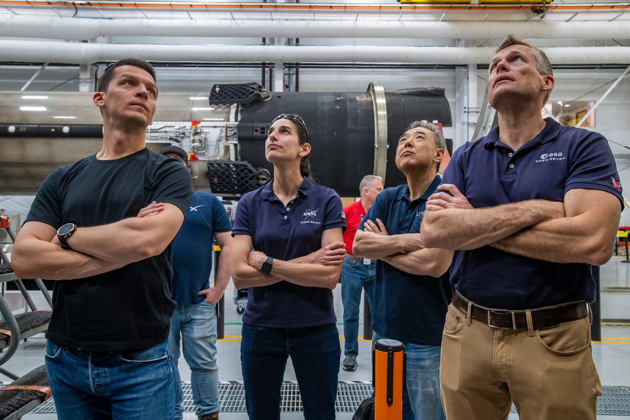 NASA's SpaceX Crew-7 is photographed on a tour with SpaceX. Imagery provided by SpaceX.