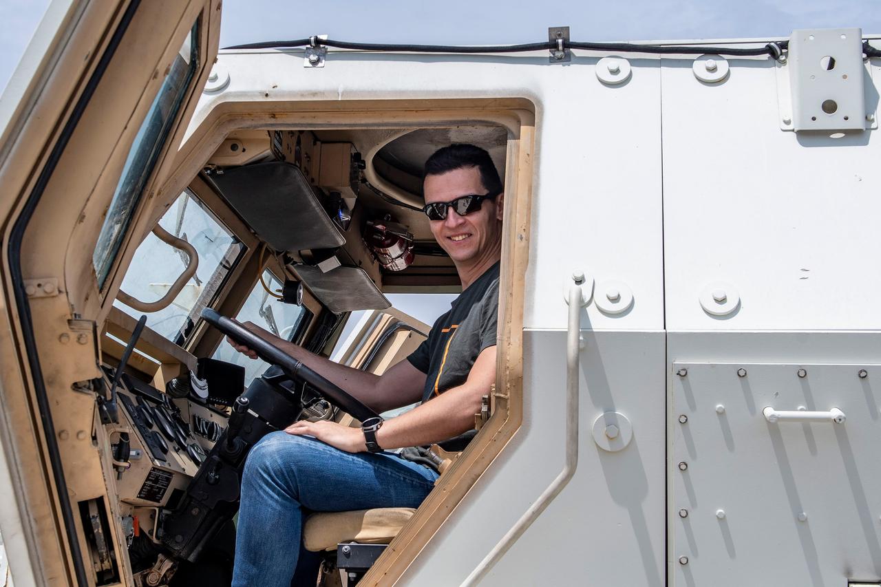 NASA's SpaceX Crew-7 crew attends training at SpaceX facilities at NASA's Kennedy Space Center. Konstantin Borisov is photographed here. Imagery provided by SpaceX