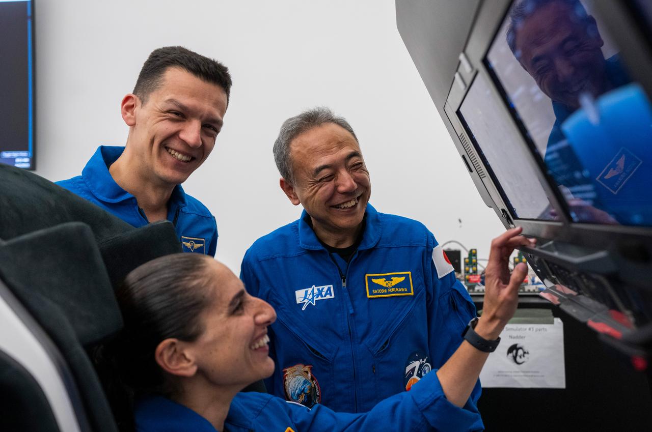 NASA's SpaceX Crew-7 is photographed at SpaceX in Hawthorne, California during a training session Imagery provided by SpaceX.
