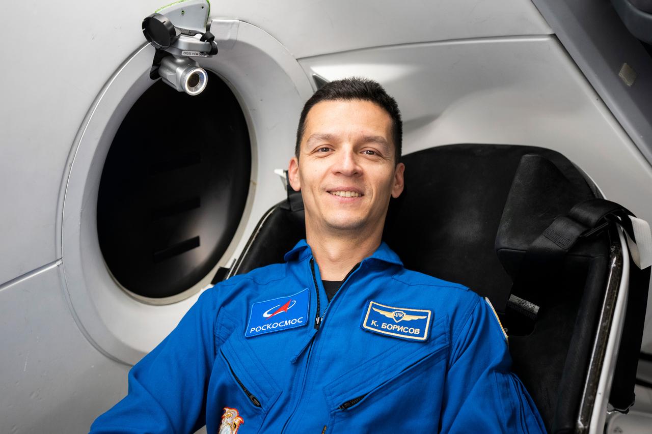 NASA's SpaceX Crew-7 crew particpates in a training at SpaceX. Konstantin Borisov is photographed here. Imagery provided by SpaceX