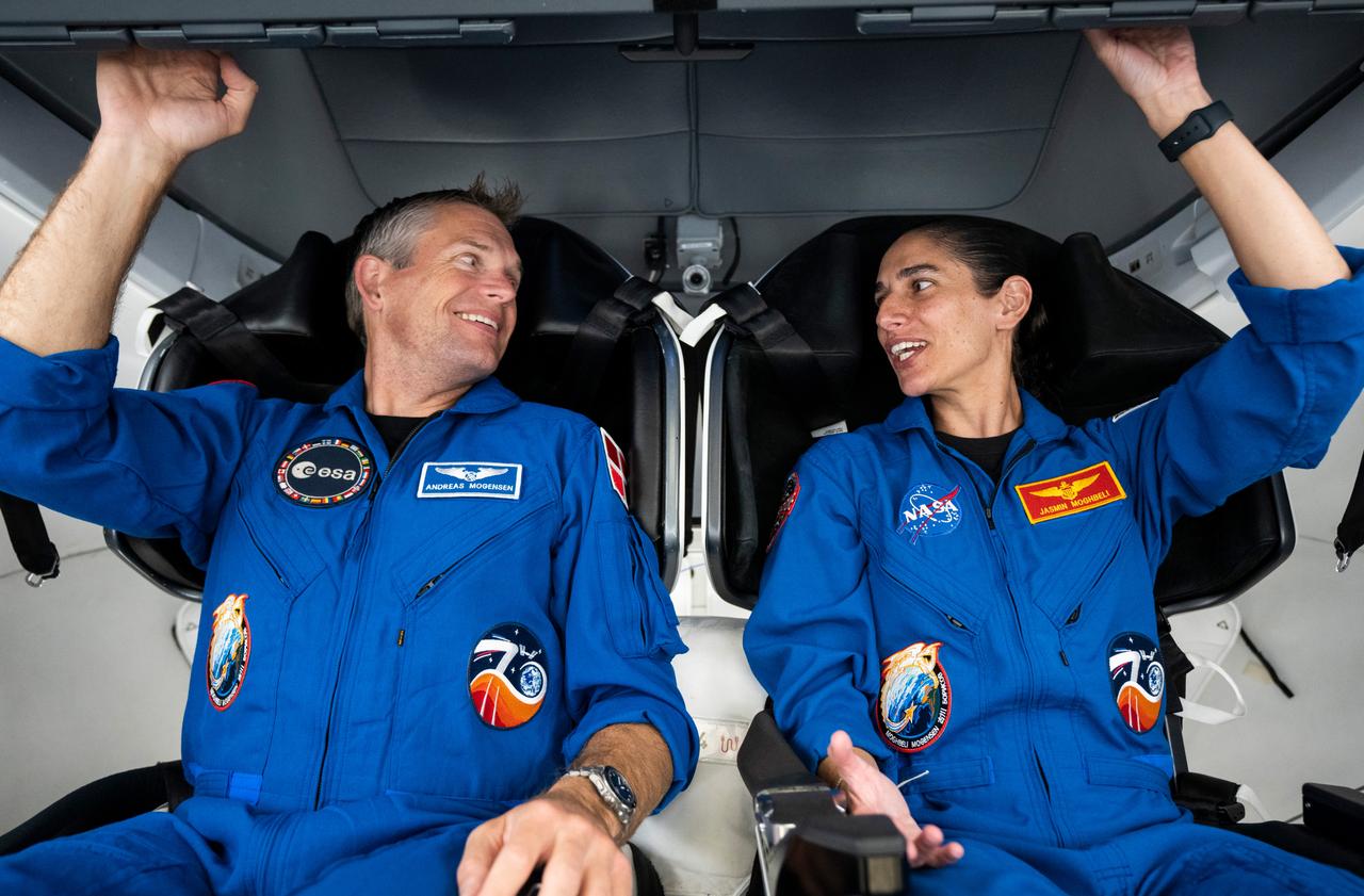 NASA's SpaceX Crew-7 in training at SpaceX in Hawthorne, California before their mission to the International Space Station.  Imagery provided by SpaceX