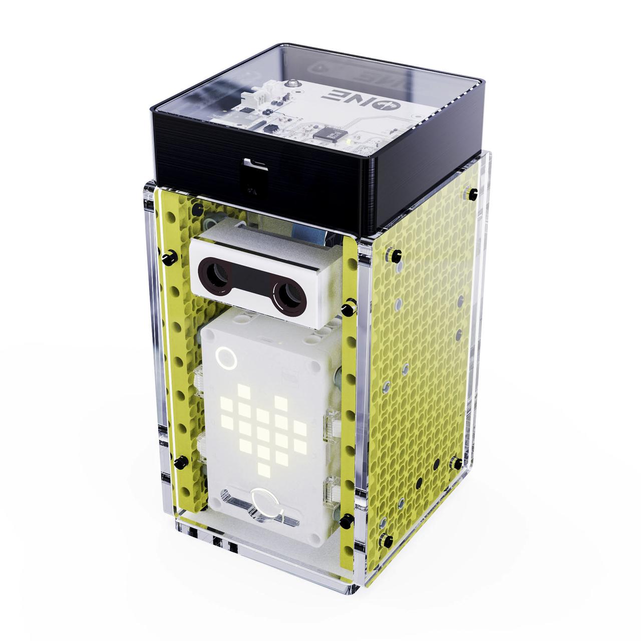 sc2023e053551 (7/27/2023) --- The denMACH ONE IoT modem sits on top of a LEGO Education Spike Prime Model, with both units using built in sensors to collect various environmental data. Image courtesy SpaceTech denMACH.