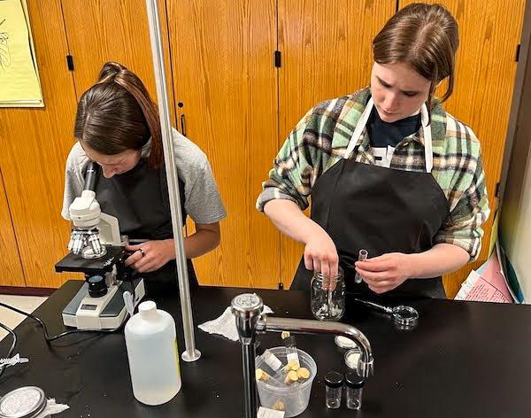 jsc2023e065207 (1/5/2023) --- Student researchers work on their experiment, The Effects of Microgravity on the Reproduction Cycle of Drosophila melanogaster, which will be included in the Nanoracks-National Center for Earth and Space Science Education-Orbiter-Student Spaceflight Experiments Program Mission 17 to ISS (Nanoracks-NCESSE-Orbiter-SSEP).