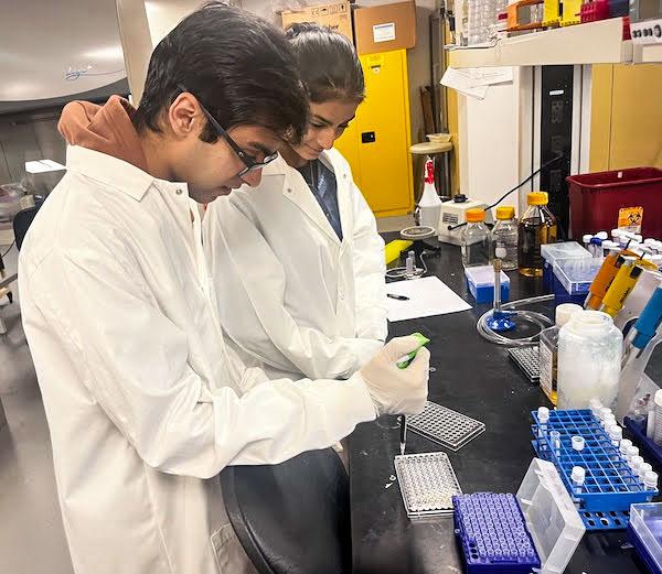 jsc2023e065219 (2/3/2023) ---  Student researchers work on their experiment, The Effect of Microgravity on Telomerase Activity and Efficiency in Saccharomyces cerevisiae, which will be included in the Nanoracks-National Center for Earth and Space Science Education-Orbiter-Student Spaceflight Experiments Program Mission 17 to ISS (Nanoracks-NCESSE-Orbiter-SSEP).
