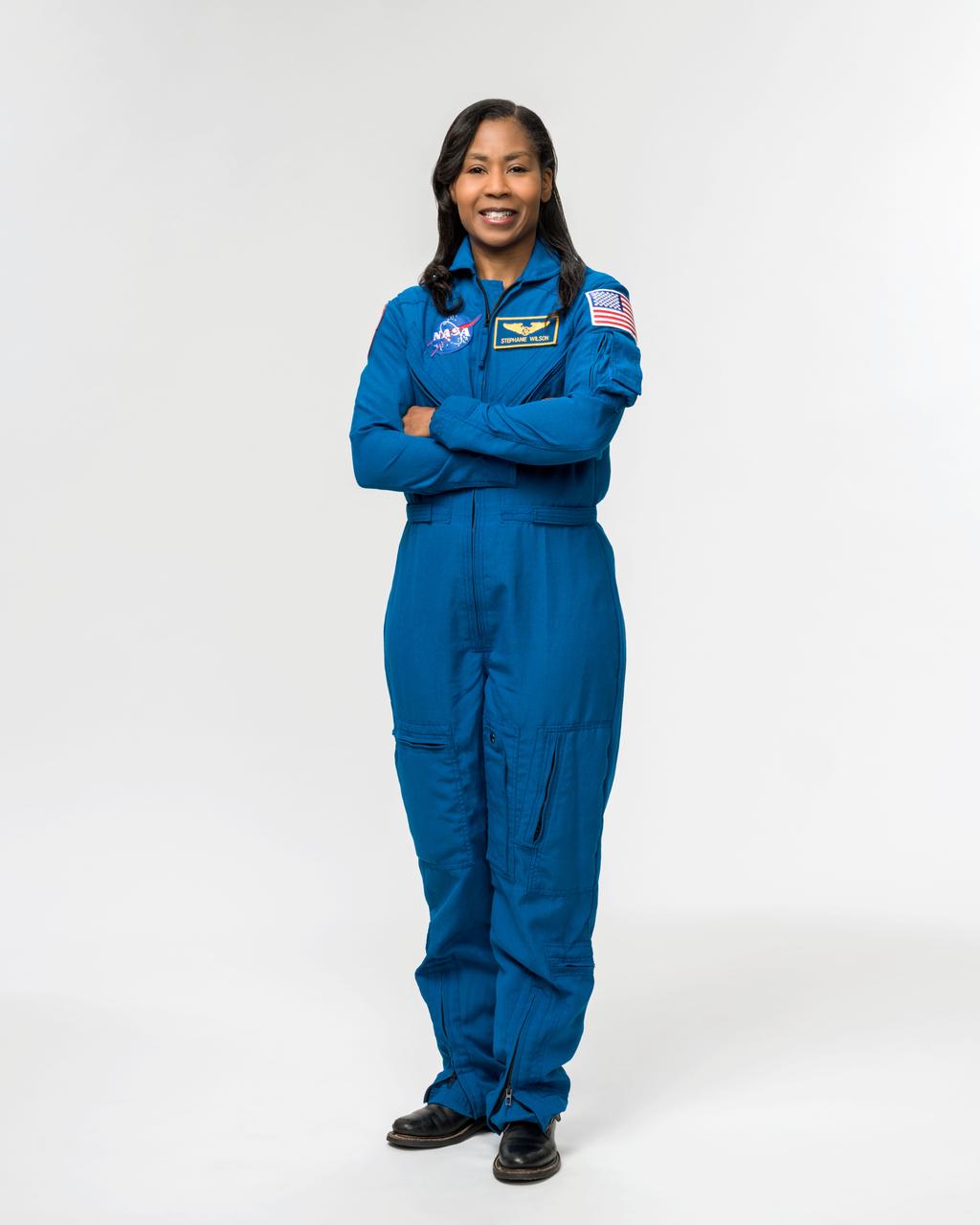 jsc2023e067665_alt (Oct. 27, 2023) --- NASA astronaut and SpaceX Crew-9 Mission Specialist Stephanie Wilson poses for a portrait at NASA's Johnson Space Center in Houston. Texas. Credit: NASA/Bill Stafford/Robert Markowitz