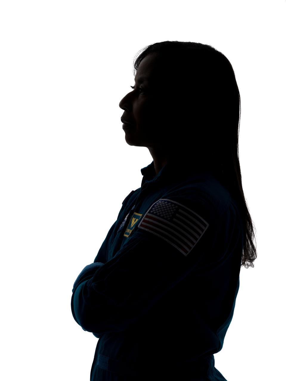 jsc2023e067687_alt (Oct. 27, 2023) --- NASA astronaut and SpaceX Crew-9 Mission Specialist Stephanie Wilson poses for a portrait at NASA's Johnson Space Center in Houston. Texas. Credit: NASA/Bill Stafford/Robert Markowitz