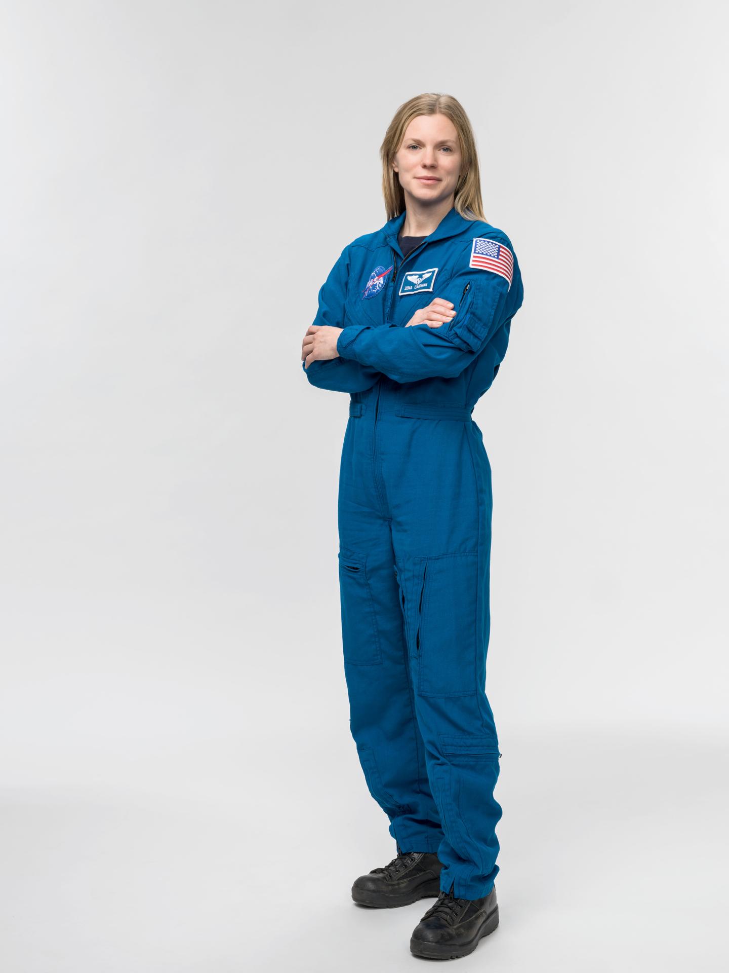 NASA astronaut and SpaceX Crew-11 Commander Zena Cardman poses for a portrait at NASA's Johnson Space Center in Houston. Texas.