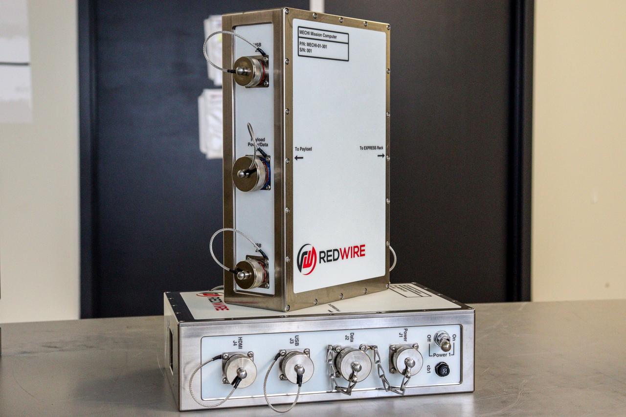 jsc2024e005975 (10/3/2023) --- Pictured is the Modular External Computer Hybrid Interface for Manufacturing of Semiconductors and Thin-film Integrated Coating (MSTIC) investigation. MSTIC is equipped with an external computer that is designed to be crew serviceable and can be used for other space station payloads. Image courtesy of Redwire.