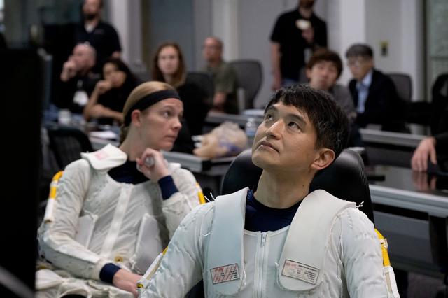 NASA image: Crew-10 NBL ISS EVA Maintenance 1 Suit Up with Nichole Ayers and Takuya Onishi