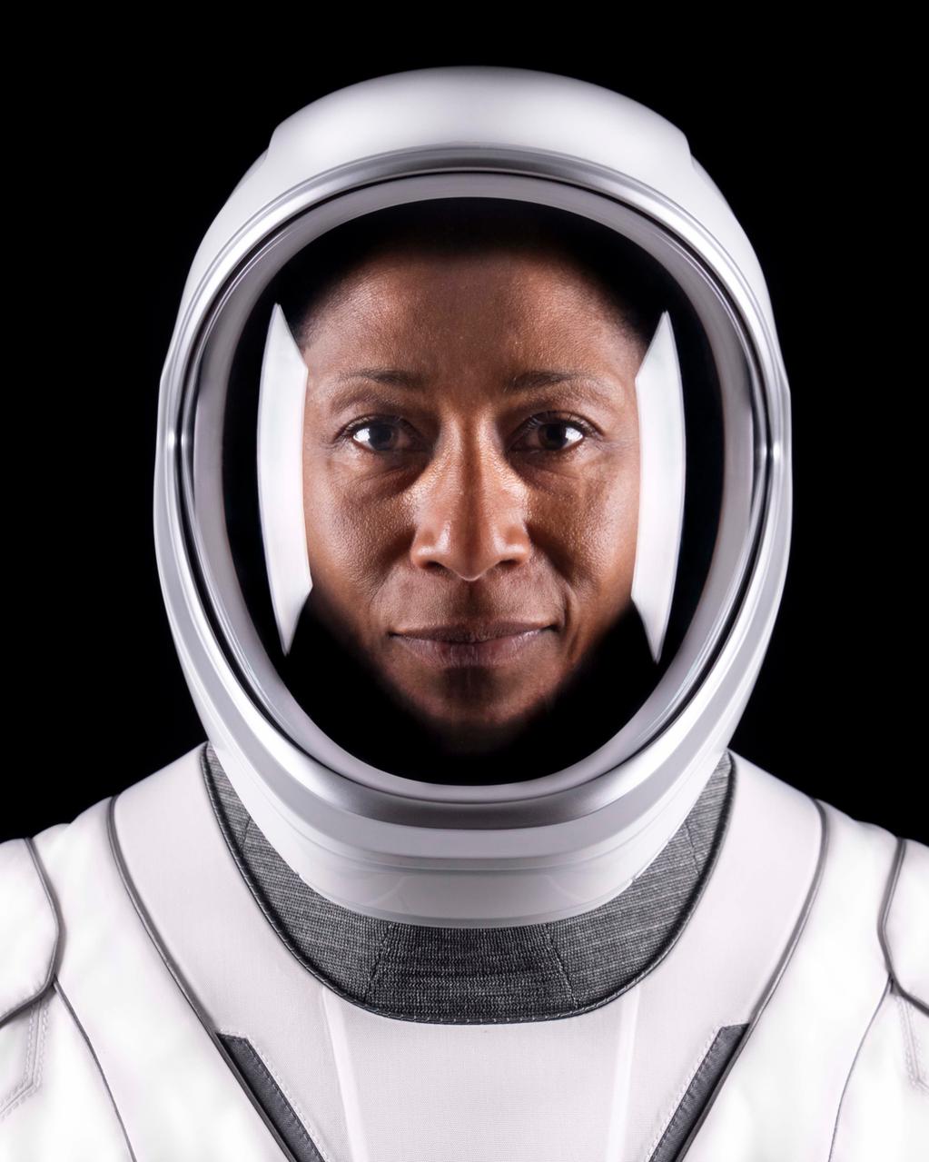 jsc2024e011711 (Dec. 3, 2023) --- SpaceX Crew-8 Mission Specialist Jeanette Epps of NASA's Commercial Crew Program poses for a portrait in her pressure suit at SpaceX headquarters in Hawthorne, California. Credit: SpaceX