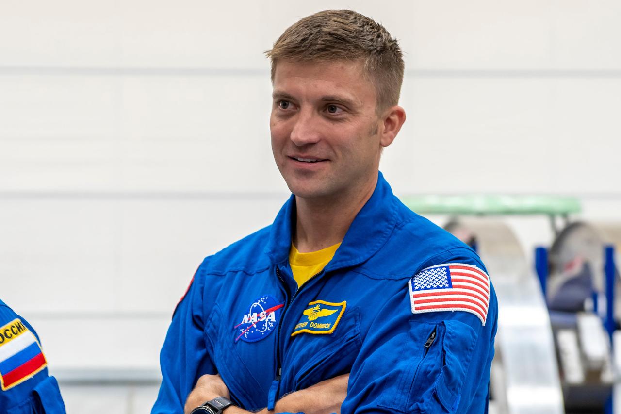 jsc2024e011745 (Oct. 12, 2023) --- SpaceX Crew-8 Commander Matthew Dominick of NASA's Commercial Crew Program is pictured during a trip to NASA's Kennedy Space Center in Florida ahead of his flight. Credit: SpaceX.