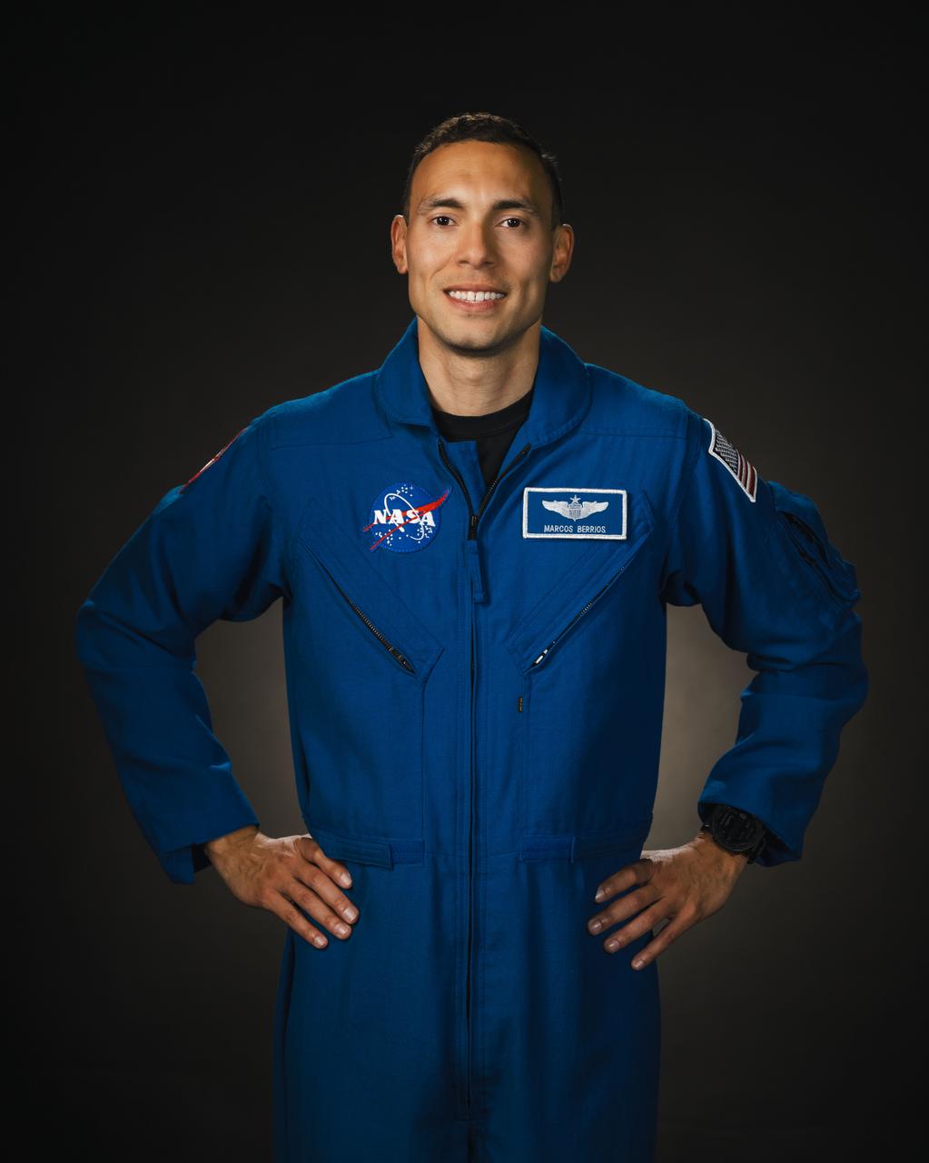   jsc2024e013658 (February 8, 2024) --- NASA astronaut Marcos Berrios poses for a portrait at NASA’s Johnson Space Center in Houston, Texas. Credit: NASA/ Josh Valcarcel