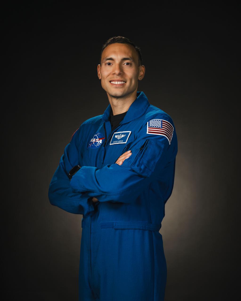 jsc2024e013659 (February 8, 2024) --- NASA astronaut Marcos Berrios poses for a portrait at NASA’s Johnson Space Center in Houston, Texas. Credit: NASA/ Josh Valcarcel