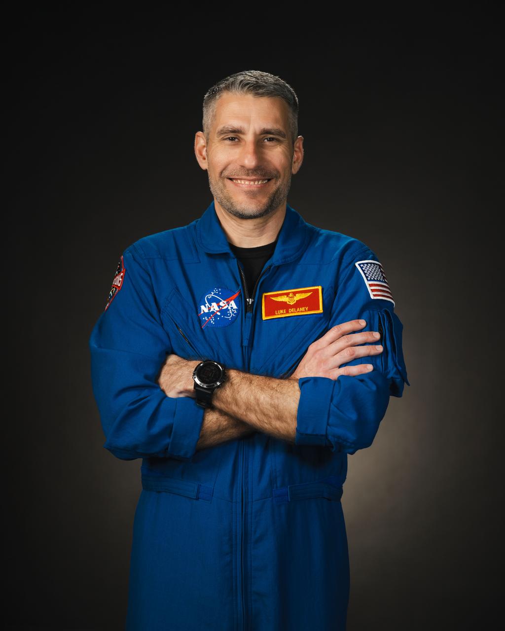   jsc2024e013664 (February 8, 2024) --- NASA astronaut Luke Delaney poses for a portrait at NASA’s Johnson Space Center in Houston, Texas. Credit: NASA/ Josh Valcarcel