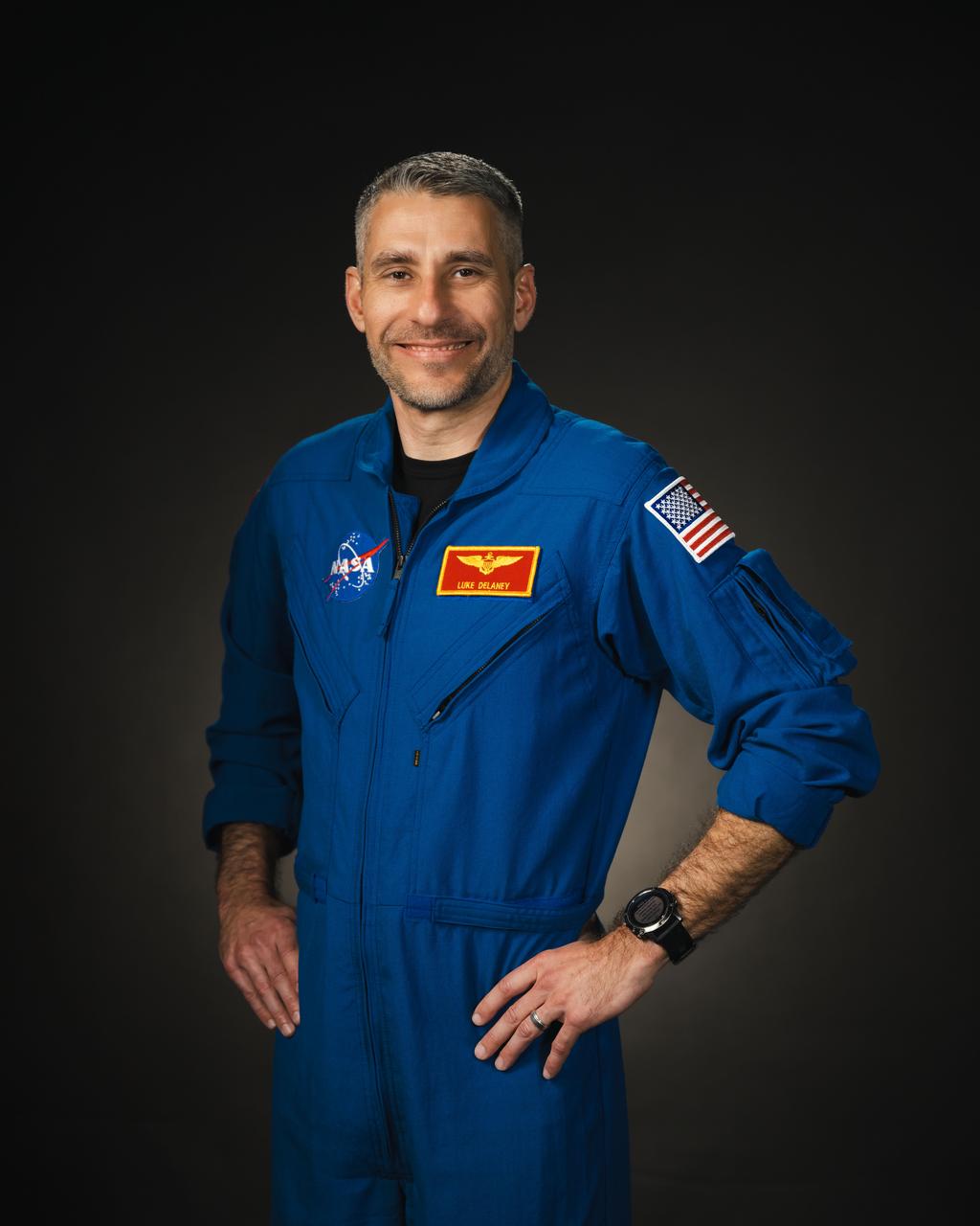   jsc2024e013665 (February 8, 2024) --- NASA astronaut Luke Delaney poses for a portrait at NASA’s Johnson Space Center in Houston, Texas. Credit: NASA/ Josh Valcarcel