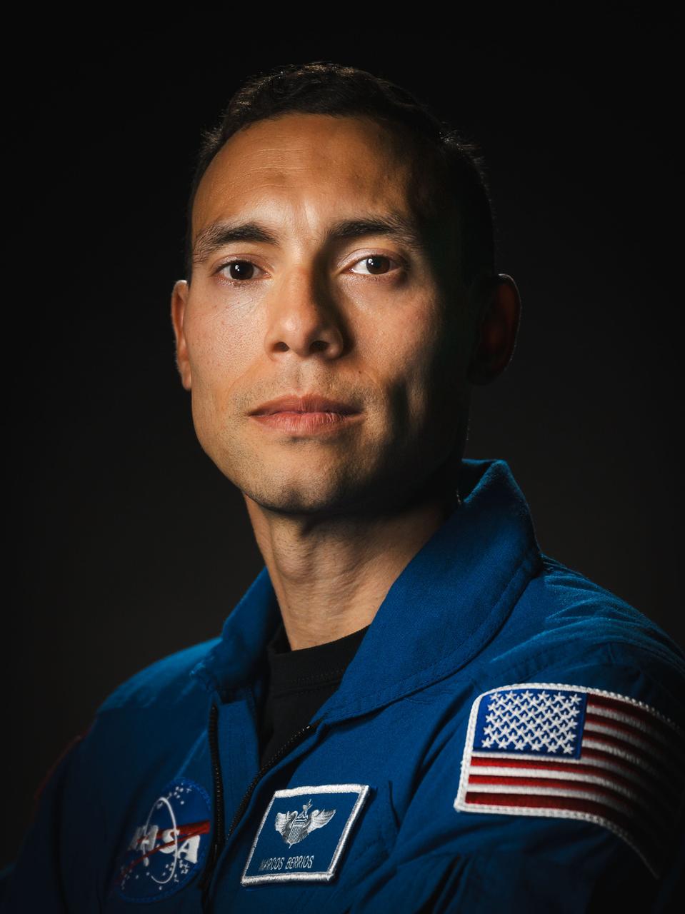   jsc2024e013681_alt (February 8, 2024) --- NASA astronaut Marcos Berrios poses for a portrait at NASA’s Johnson Space Center in Houston, Texas. Credit: NASA/ Josh Valcarcel