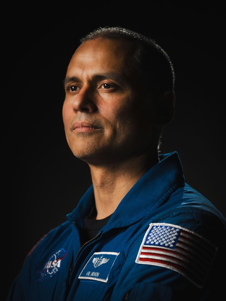 jsc2024e013690_alt (February 8, 2024) --- NASA astronaut Anil Menon poses for a portrait at NASA’s Johnson Space Center in Houston, Texas. Credit: NASA/ Josh Valcarcel
