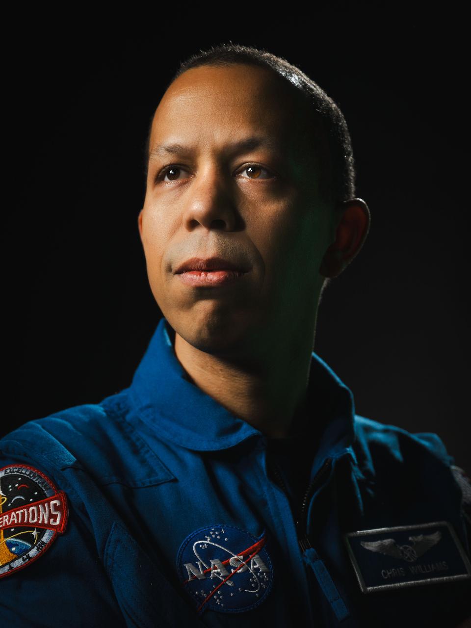 jsc2024e013691_alt (February 8, 2024) --- NASA astronaut Christopher Williams poses for a portrait at NASA’s Johnson Space Center in Houston, Texas. Credit: NASA/ Josh Valcarcel
