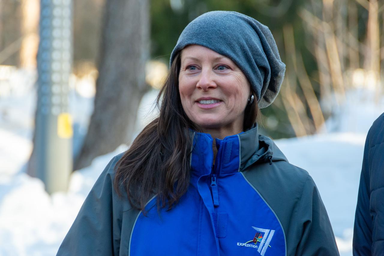 jsc2024e018310 (March 6, 2024) --- NASA astronaut Tracy Dyson is pictured before departing the Gagarin Cosmonaut Training Center in Star City, Russia, for the Baikonur Cosmodrome in Kazakhstan. Dyson is in final training for her mission launching aboard the Soyuz MS-25 spacecraft to the International Space Station. Credit: GCTC