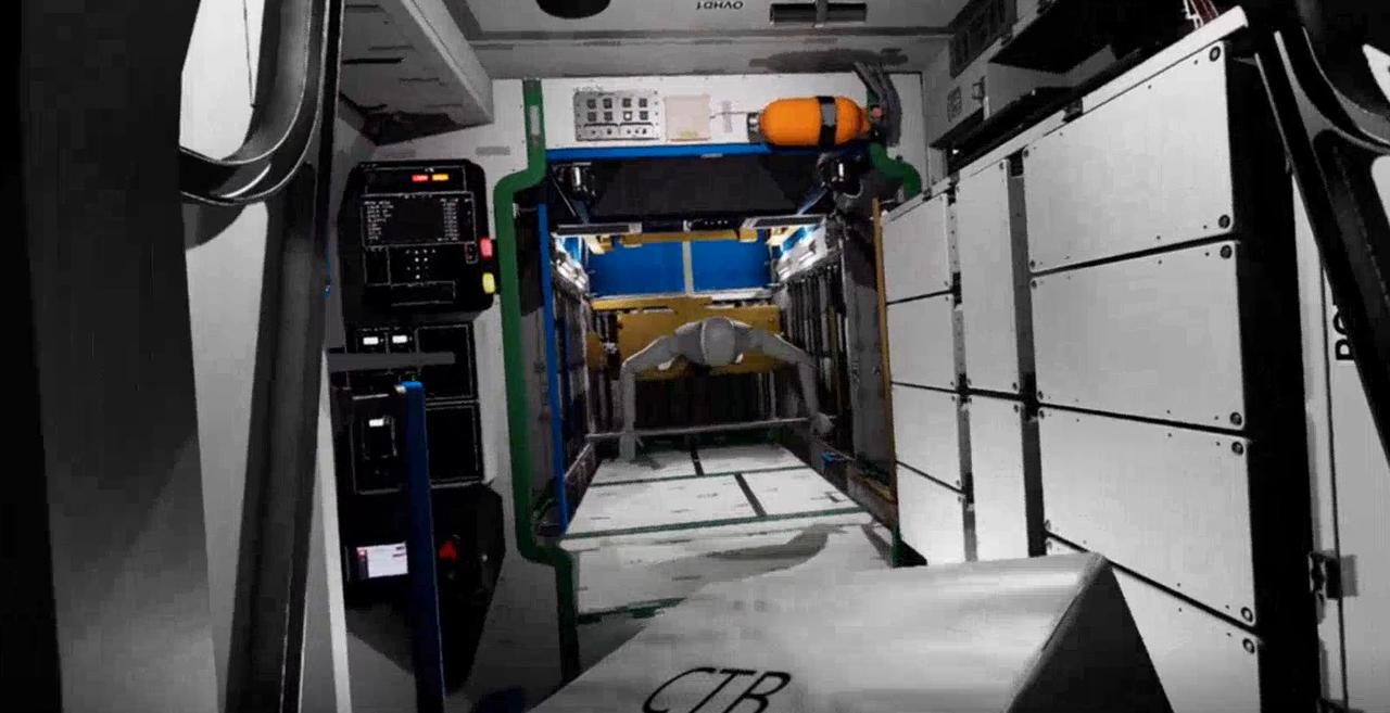 What astronauts see as they tour the Gateway lunar space station in virtual reality.