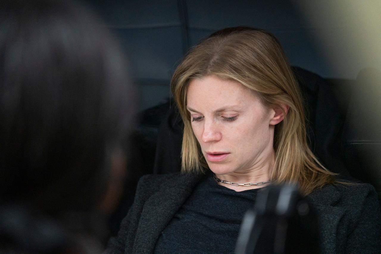 jsc2024e026551 (Nov. 22, 2023) --- NASA astronaut and SpaceX Crew-9 Commander Zena Cardman focuses on her training inside a mockup of a Dragon spacecraft cockpit at SpaceX headquarters in Hawthorne, California. Credit: SpaceX