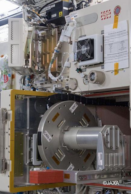 jsc2024e041794 (2/2/2018) --- JAXA Cell Biology Experiment Facility (CBEF)'s 1G compartment door is opened in the Kibo module on the International Space Station. Image courtesy of JAXA/NASA.