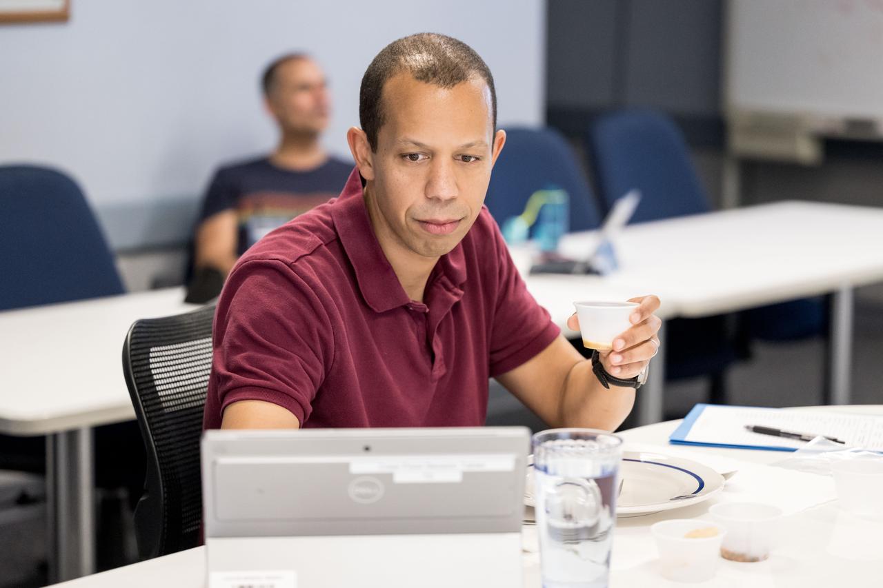 jsc2024e055706 (Aug. 16, 2024) --- NASA astronaut Chris Williams participates in a training at the Food Lab at NASA’s Johnson Space Center in Houston, Texas, in preparation for his mission to the International Space Station.