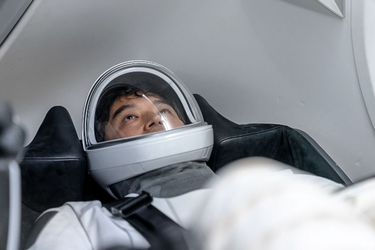 JAXA (Japan Aerospace Exploration Agency) astronaut and NASA’s SpaceX Crew-10 mission specialist Takuya Onishi is pictured training inside a Dragon mockup crew vehicle at the company's facilities in Hawthorne, California. Credit: SpaceX