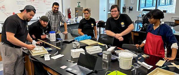 jsc2024e067097 (10/15/2024) --- The Midlands Tech experimental flight team and faculty advisors prepare materials to be autoclaved for the next round of tests. Their experiment, Gravitational Effects on Calcium Oxalate (CaOx) Regulation in Edible Greens, is part of the Nanoracks-National Center for Earth and Space Science Education-Surveyor-Student Spaceflight Experiments Program Mission 18 to ISS (Nanoracks-NCESSE-Surveyor-SSEP).