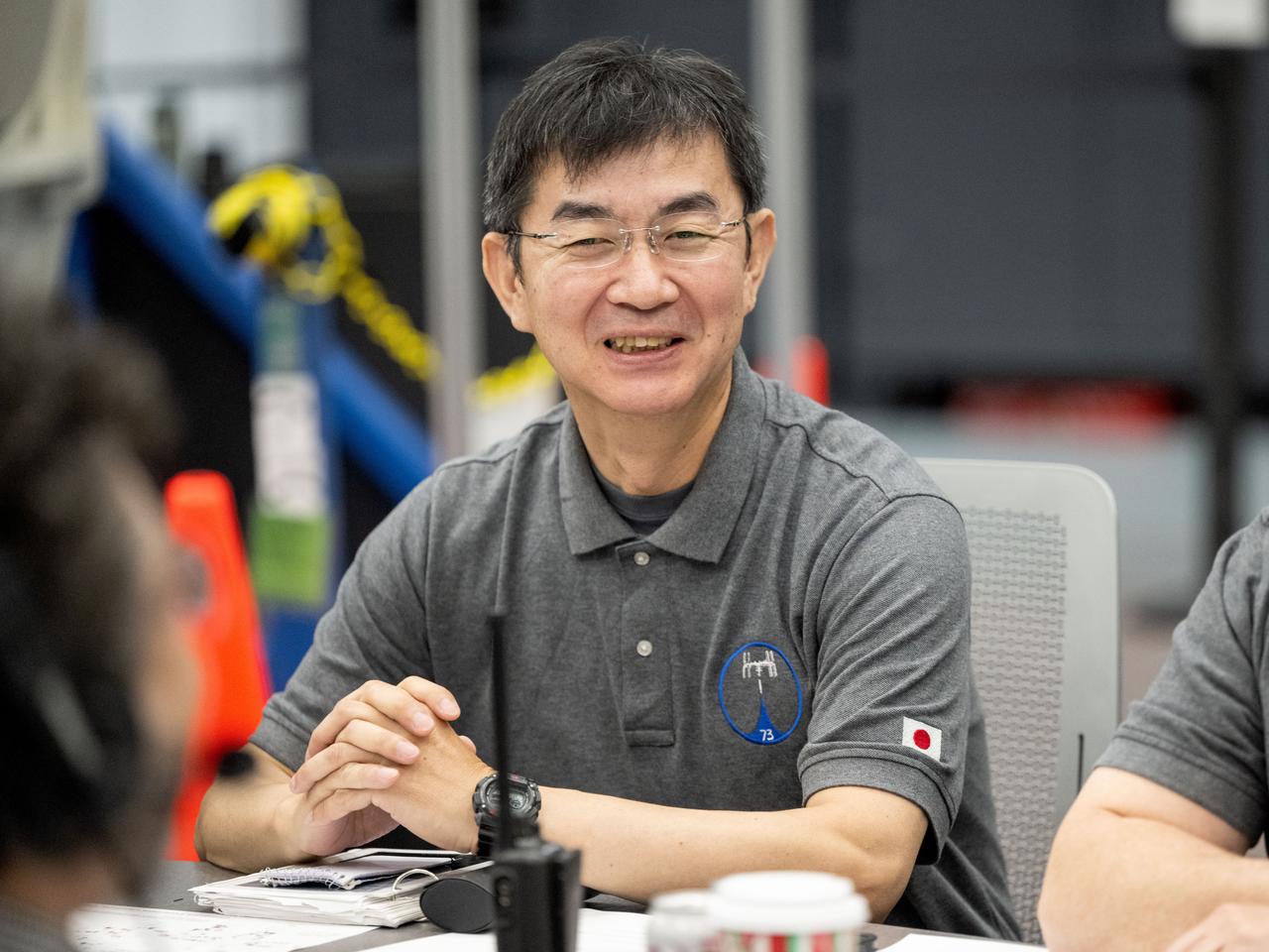 jsc2024e074737 (Nov. 13, 2024) --- JAXA astronaut Kimiya Yui conducts training for the unlikely event of an emergency at the Space Vehicle Mockup Facility at NASA’s Johnson Space Center in Houston, Texas. Credit: NASA/Josh Valcarcel