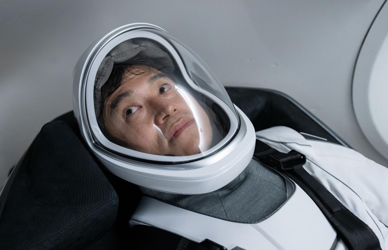 jsc2024e079792 (Nov. 20, 2024) --- NASA’s SpaceX Crew-10 Mission Specialist Takuya Onishi of JAXA (Japan Aerospace Exploration Agency) is pictured training inside a mockup of a Dragon cockpit at the company's facilities in Hawthorne, California. Credit: SpaceX