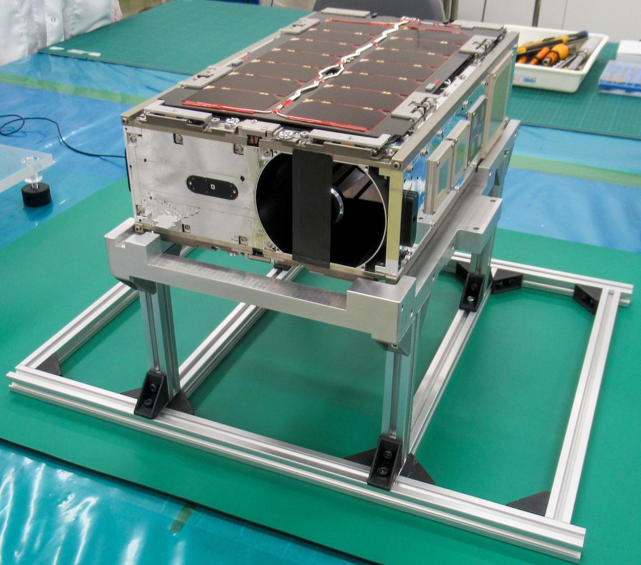 jsc2024e081750 (12/17/2024) --- ONboard Globe-Looking And Imaging Satellite (ONGLAISAT) is a 6U size CubeSat aiming for high signal-to-noise ratio image capture using Time Delay Integration (TDI) technology as its mission. ONGLAISAT is deployed from the International Space Station as part of the JEM Small Satellite Orbital Deployer-30 (J-SSOD-30) CubeSat deployment mission. Image courtesy of Space BD Inc.